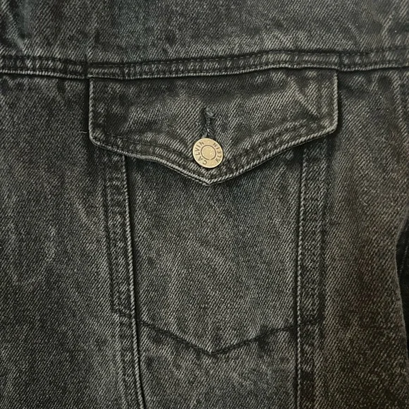 VTG Men’s Large 80s Calvin Klein Black Jean Jacket Core Basics MTV Clubbing - Picture 5 of 9